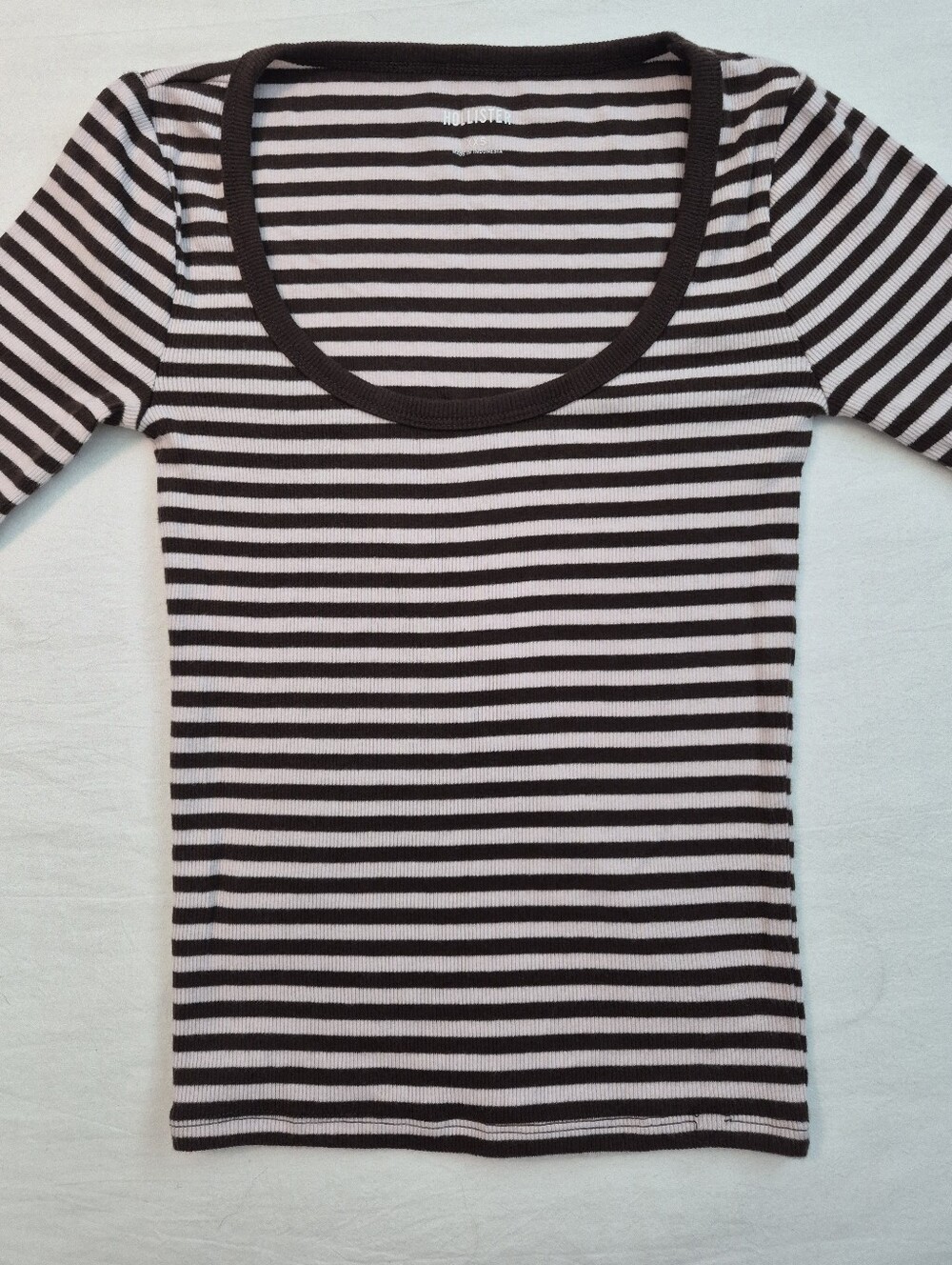 Hollister Striped Long Sleeve Fitted Top